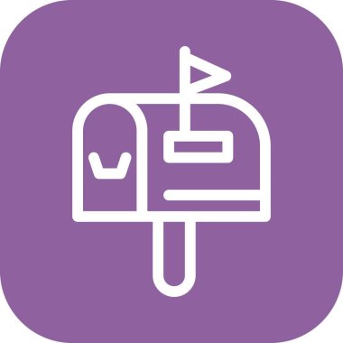 vektör posta kutusu düz biçim simgesi   