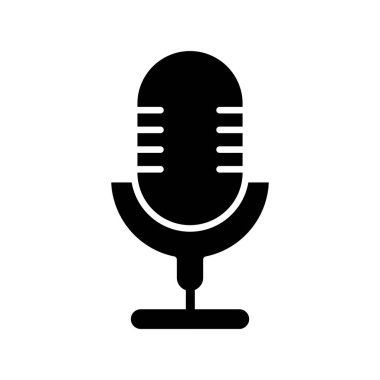 vektör mikrofon düz biçim simgesi