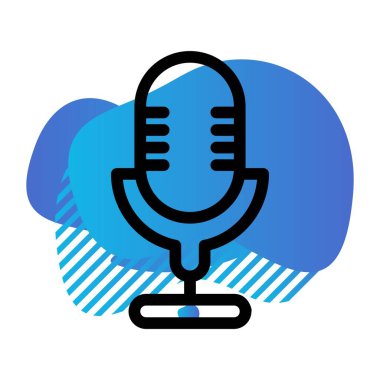 vektör mikrofon düz biçim simgesi