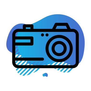 Kamera simgesinin vektör illüstrasyonu 