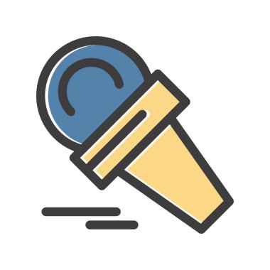 vektör mikrofon düz biçim simgesi