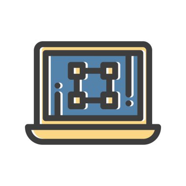 Dizüstü bilgisayar simgesinin vektör çizimi 