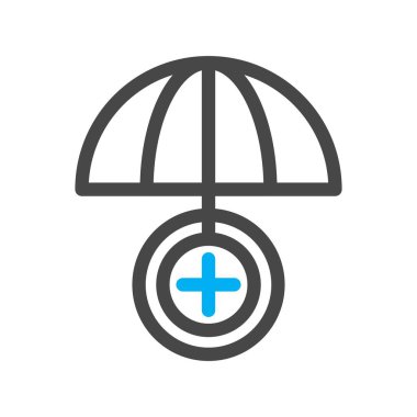 Şemsiye simgesinin vektör illüstrasyonu 