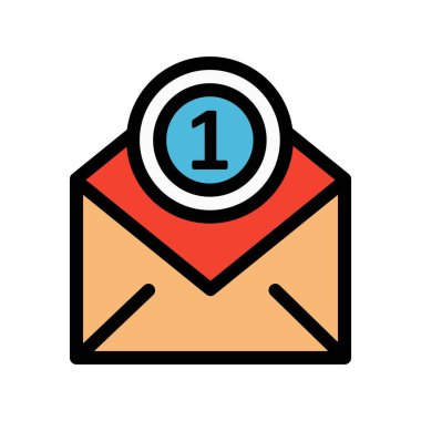 Vektör E- posta düz biçim simgesi