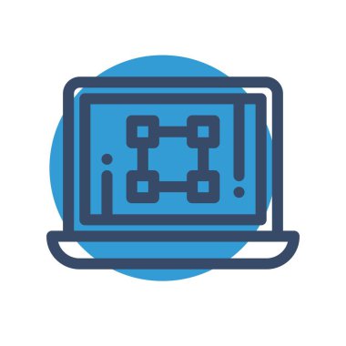 Dizüstü bilgisayar simgesinin vektör çizimi 