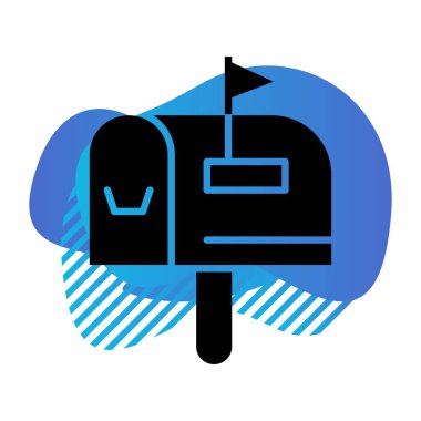 vektör posta kutusu düz biçim simgesi   