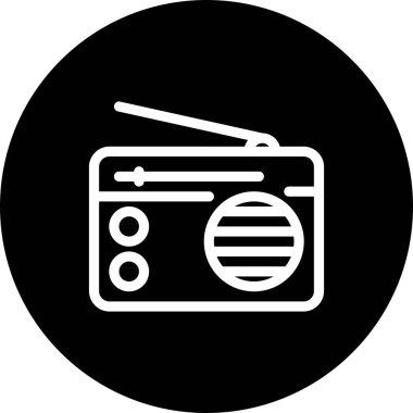 vektör radyo düz biçim simgesi