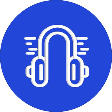 vektör kulaklık düz biçim simgesi