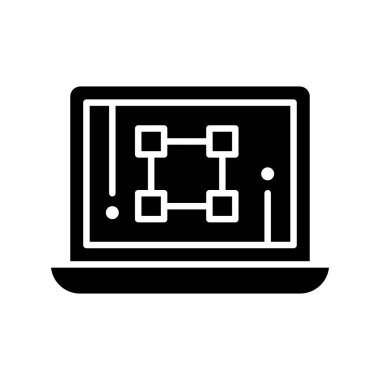  Dizüstü bilgisayar simgesinin vektör çizimi 