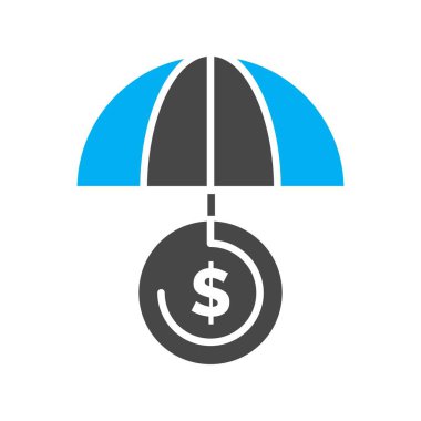 Şemsiye simgesinin vektör illüstrasyonu 