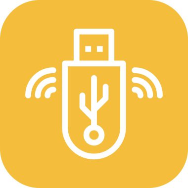 Vektör usb düz biçim simgesi