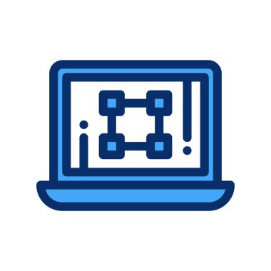 Dizüstü bilgisayar simgesinin vektör çizimi 