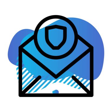 Kalkan simgesinin vektör illüstrasyonu 