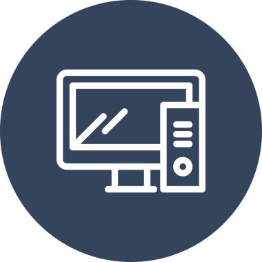 vektör Bilgisayar düz biçim simgesi   