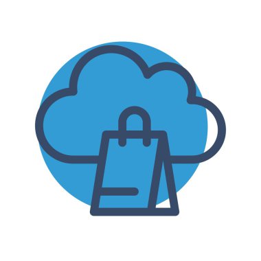 Vektör çantası düz biçim simgesi