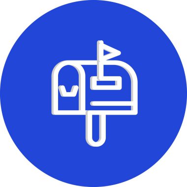 vektör posta kutusu düz biçim simgesi   