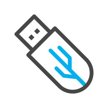 Vektör usb düz biçim simgesi