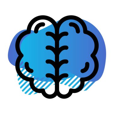 Beyin simgesinin vektör illüstrasyonu