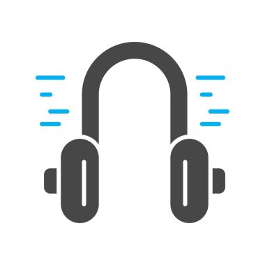 vektör kulaklık düz biçim simgesi