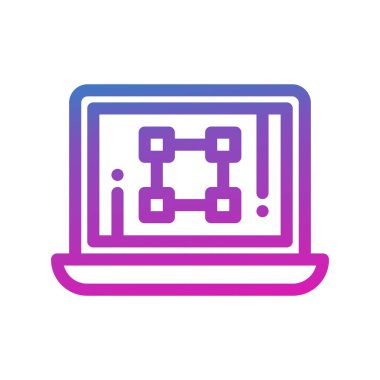 Dizüstü bilgisayar simgesinin vektör çizimi 