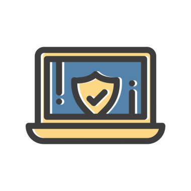 Dizüstü bilgisayar simgesinin vektör çizimi 