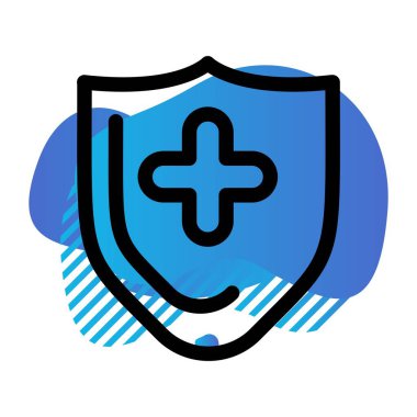 Kalkan simgesinin vektör illüstrasyonu 