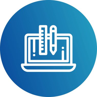  Dizüstü bilgisayar simgesinin vektör çizimi 