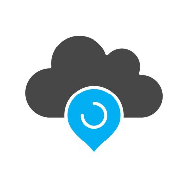 Vektör pin düz biçim simgesi