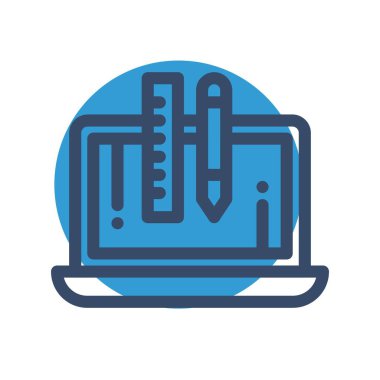  Dizüstü bilgisayar simgesinin vektör çizimi 