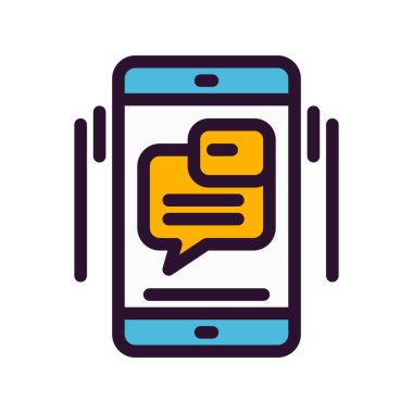 Vektör iletisi düz biçim simgesi