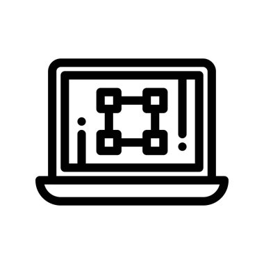 Dizüstü bilgisayar simgesinin vektör çizimi 