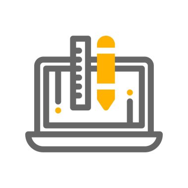  Dizüstü bilgisayar simgesinin vektör çizimi 