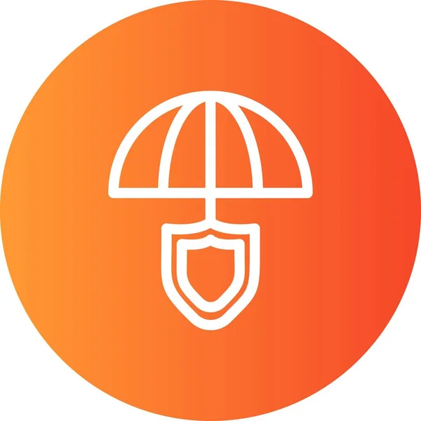 Vektor Esernyő Pajzs Ikon — Stock Vector