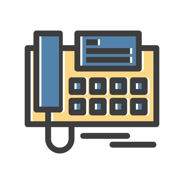 Vector Telephone Flat Style Icon — Stock Vector