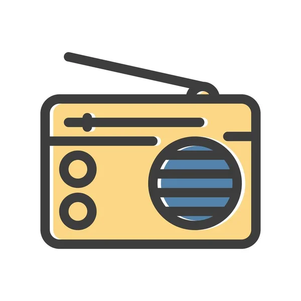Vector Radio Icono Estilo Plano — Vector de stock