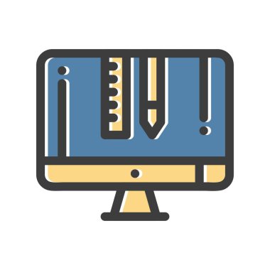 Lcd simgesinin vektör illüstrasyonu  