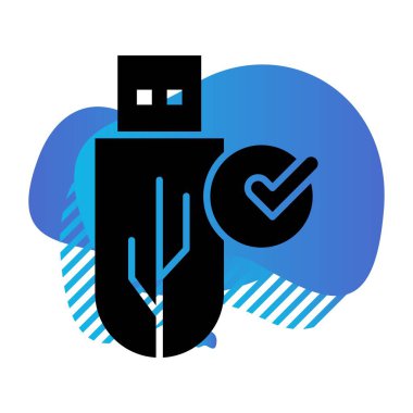 Vektör usb düz biçim simgesi