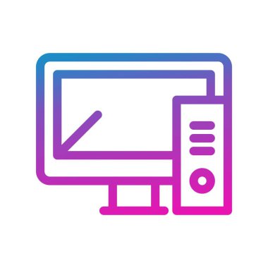 vektör Bilgisayar düz biçim simgesi   