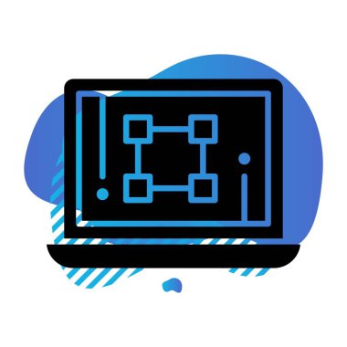  Dizüstü bilgisayar simgesinin vektör çizimi 