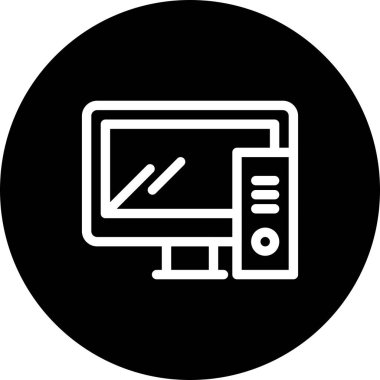 vektör Bilgisayar düz biçim simgesi   