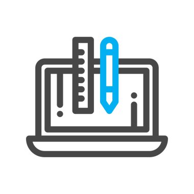  Dizüstü bilgisayar simgesinin vektör çizimi 