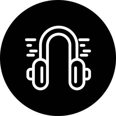 vektör kulaklık düz biçim simgesi