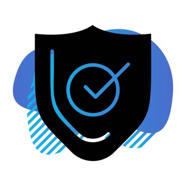 Kalkan simgesinin vektör illüstrasyonu 