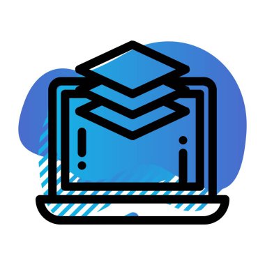  Dizüstü bilgisayar simgesinin vektör çizimi 