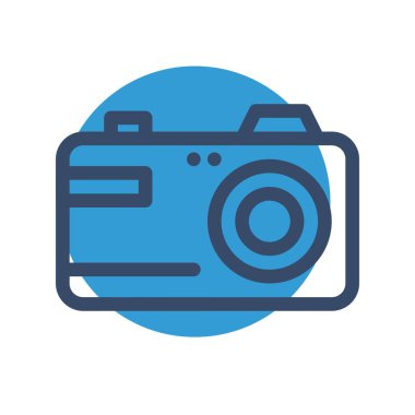 Kamera simgesinin vektör illüstrasyonu 