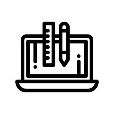  Dizüstü bilgisayar simgesinin vektör çizimi 