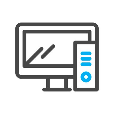 vektör Bilgisayar düz biçim simgesi   