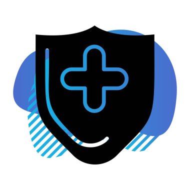 Kalkan simgesinin vektör illüstrasyonu 