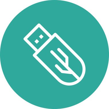 Vektör usb düz biçim simgesi