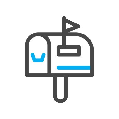 vektör posta kutusu düz biçim simgesi   